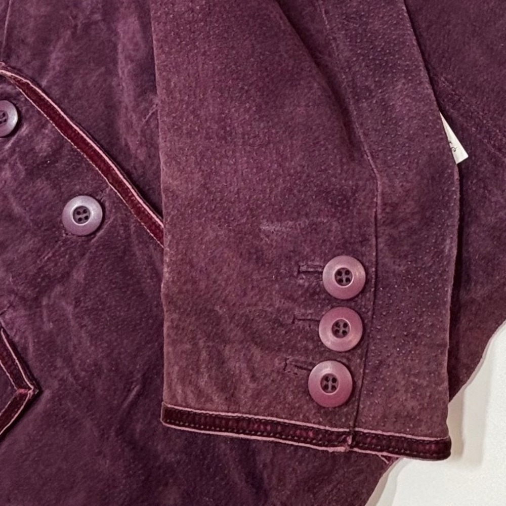 Wilsons Leather Womens Blazer Size XL Jacket Purple Plum Suede Floral Lined NWT - Picture 4 of 9